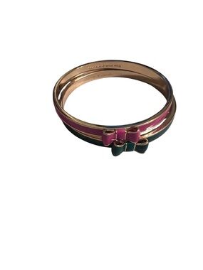 kate spade Gold-Tone Pink and Green Bow Stackable Bangle Bracelets